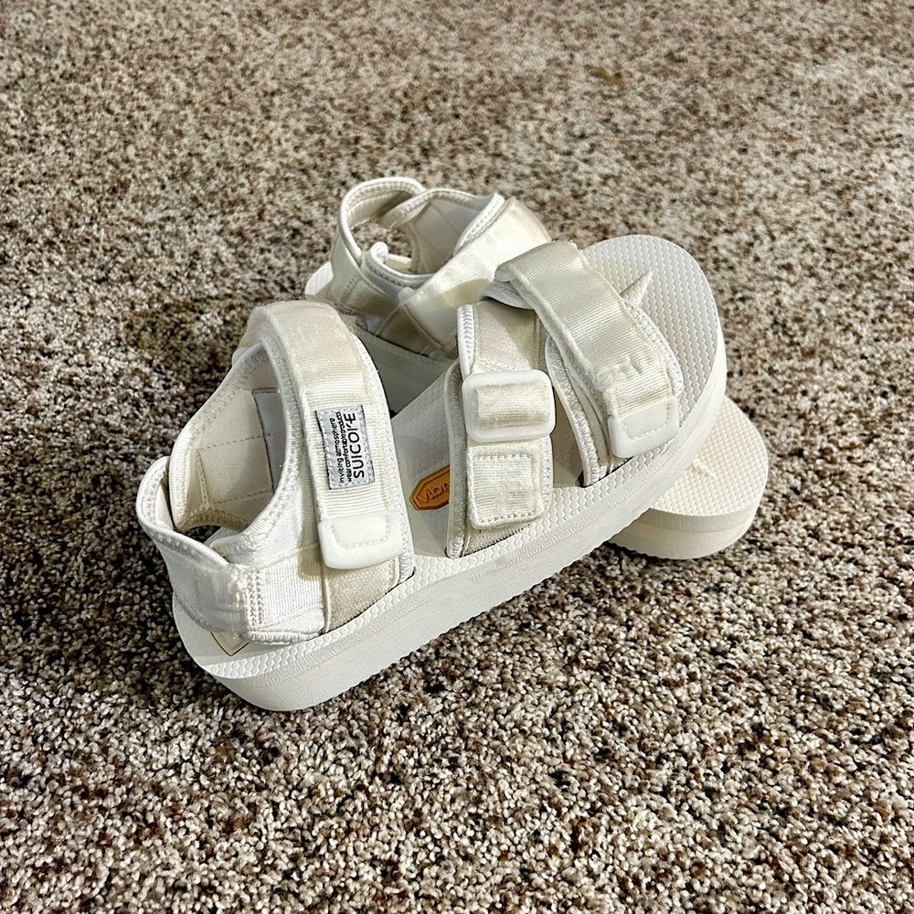 SUICOKE! White Platform Designer Sandals